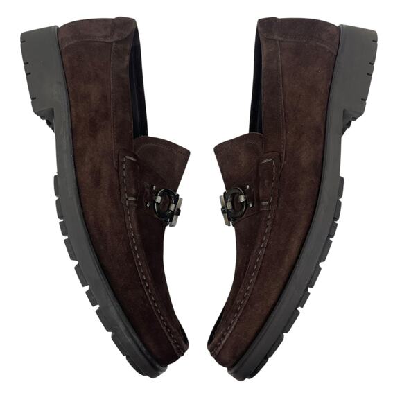 Salvatore Ferragamo Master Gancini Bit Suede Loafer Brown Size 10EE/ US 11 - Picture 8 of 15